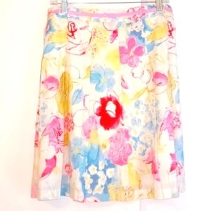 Sigrid Olsen Pastel Floral Knee Length Skirt in Size 6